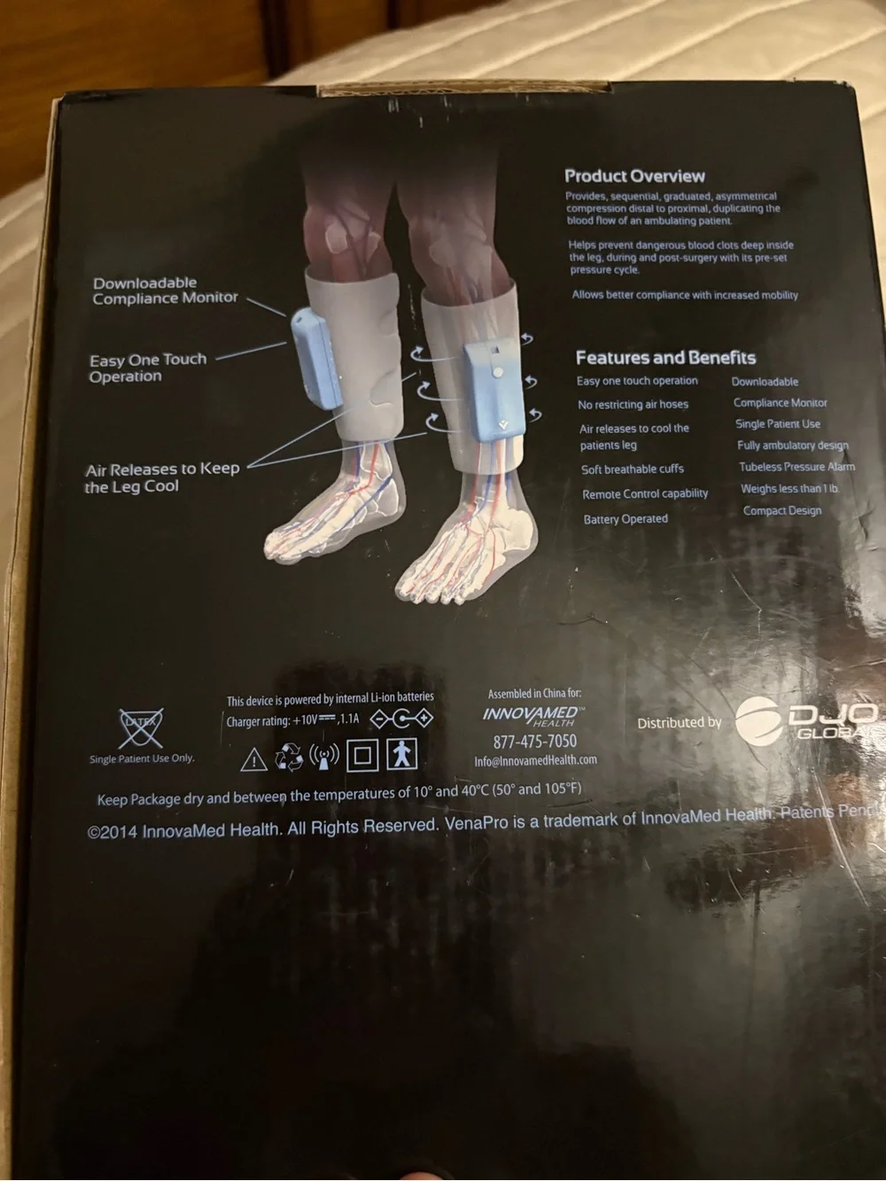 VenaPro Compression Therapy Device — Black/Gray
